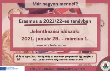 Elindult az Erasmus+ hallgatói pályázás a 2021/22-es tanévre!